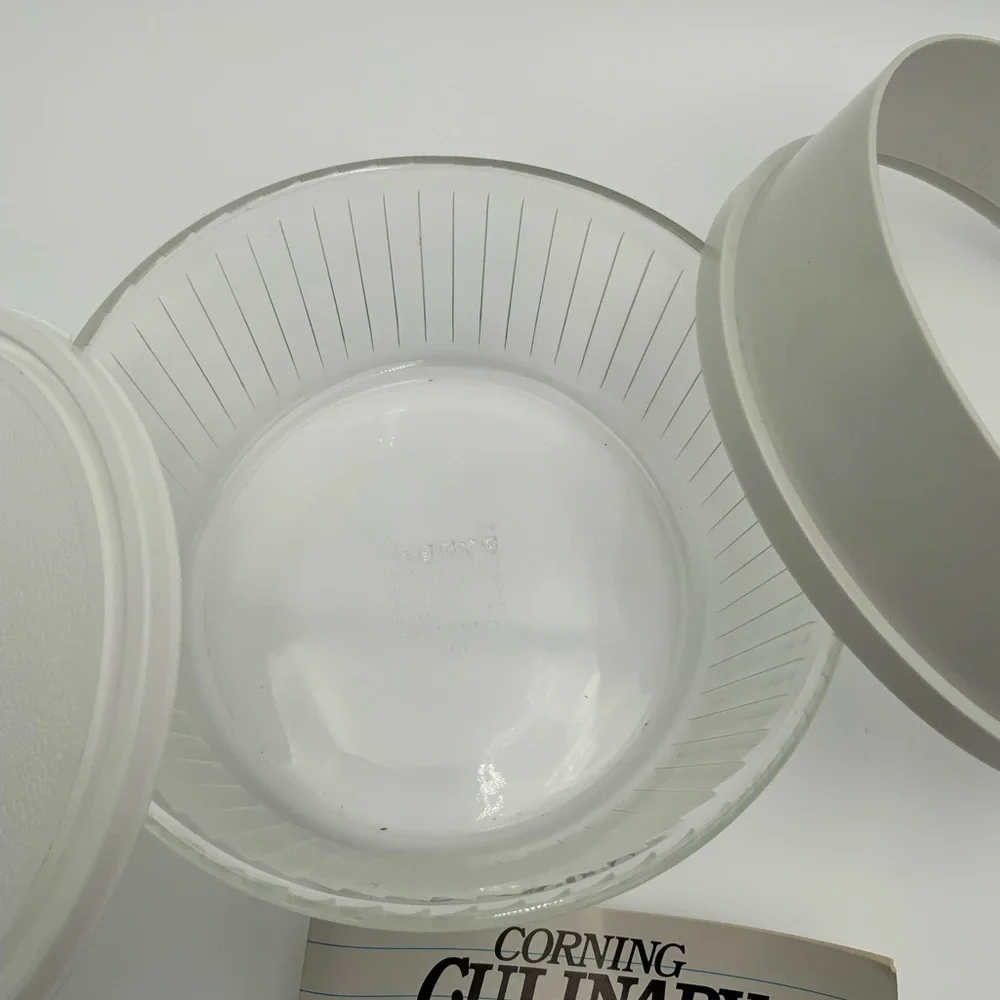 Vintage Corning 3 pc Soufflé Set w/ Recipe Book - PYREX